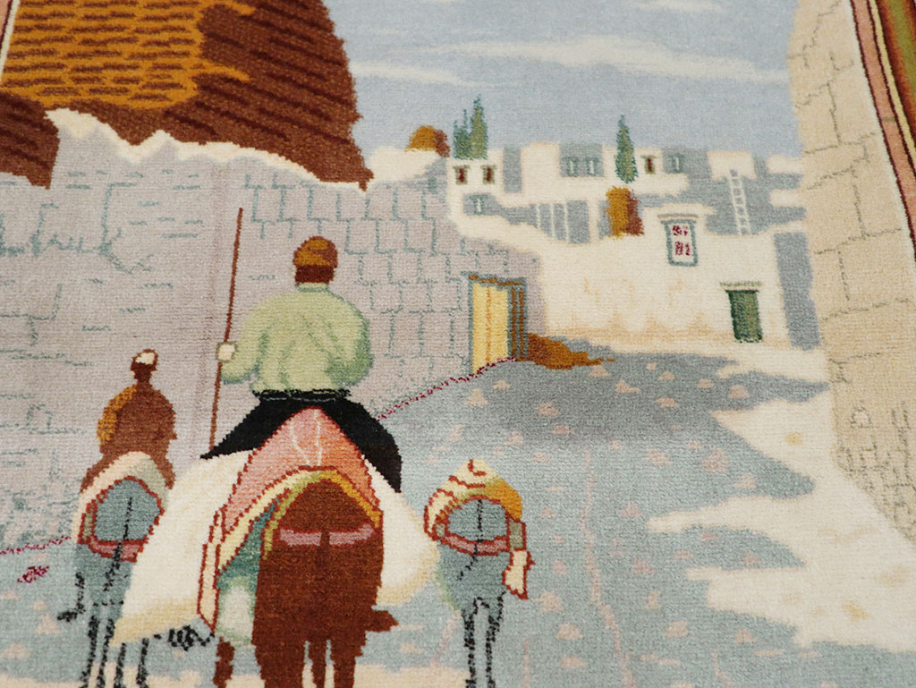 Vintage Persian Tabriz Pictorial Rug (Pair: 2 of 2), No.32100 - Gsblank