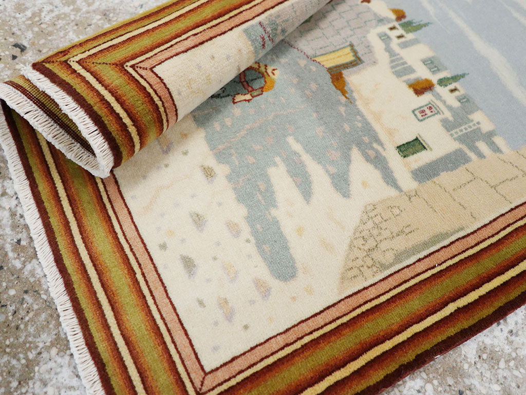 Vintage Persian Tabriz Pictorial Rug (Pair: 2 of 2), No.32100 - Gsblank