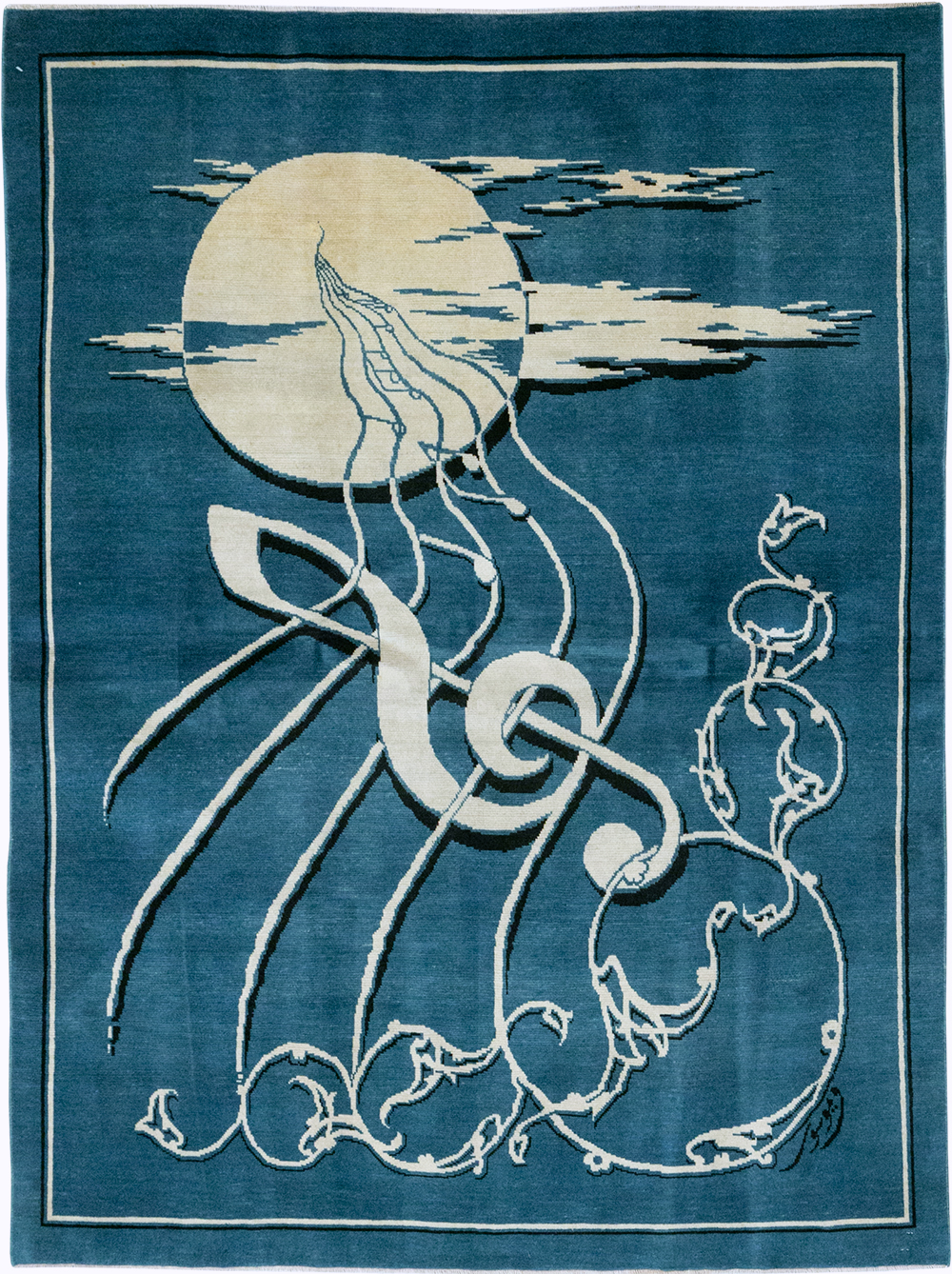 Vintage Persian Mashad Pictorial Rug, No.32101 - Gsblank