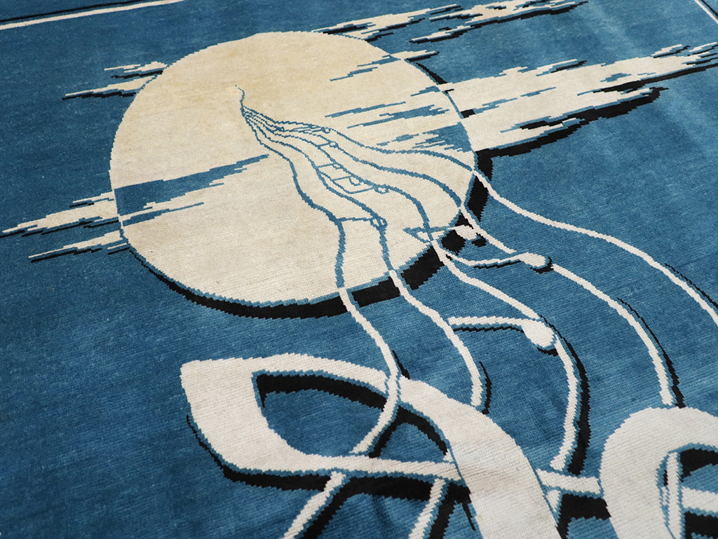 Vintage Persian Mashad Pictorial Rug, No.32101 - Gsblank