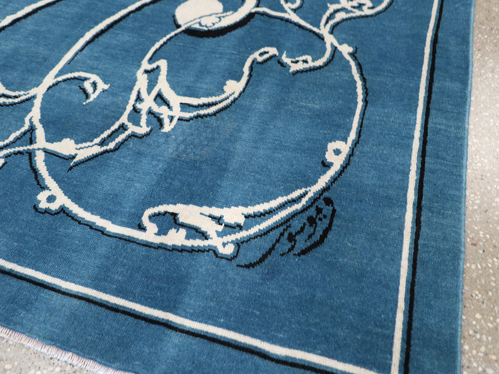 Vintage Persian Mashad Pictorial Rug, No.32101 - Gsblank