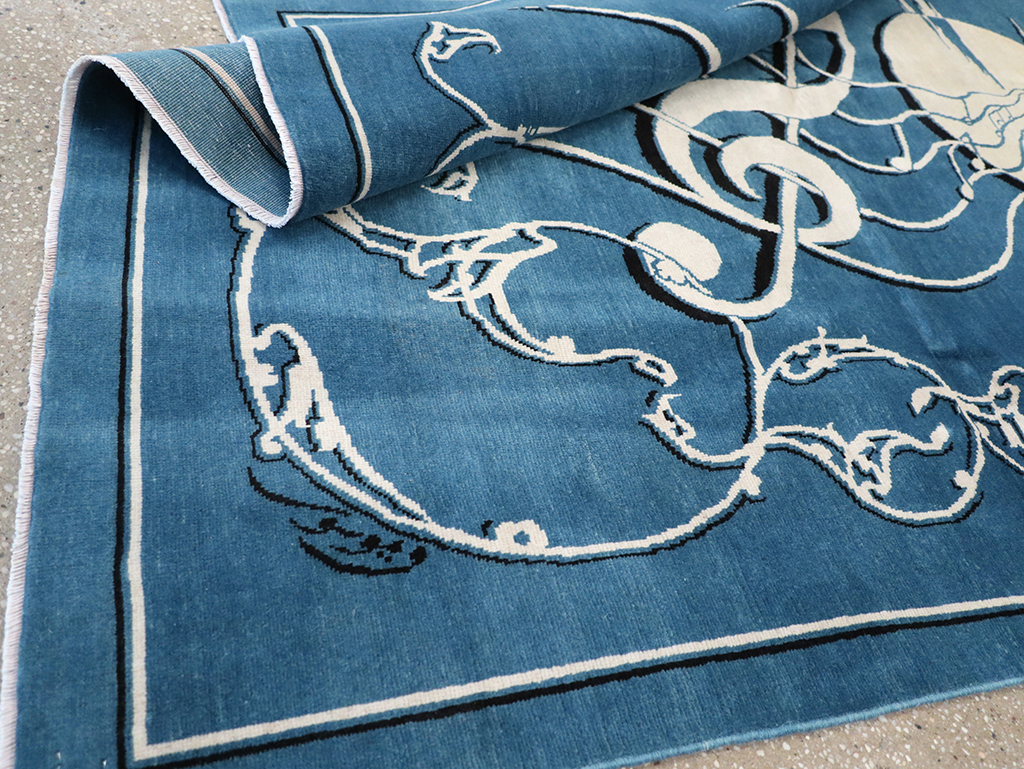 Vintage Persian Mashad Pictorial Rug, No.32101 - Gsblank