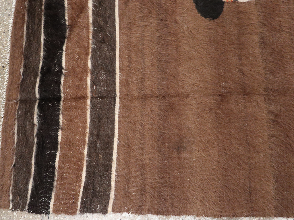 Vintage Turkish Mohair Pictorial Accent Rug, No.32105 - Gsblank