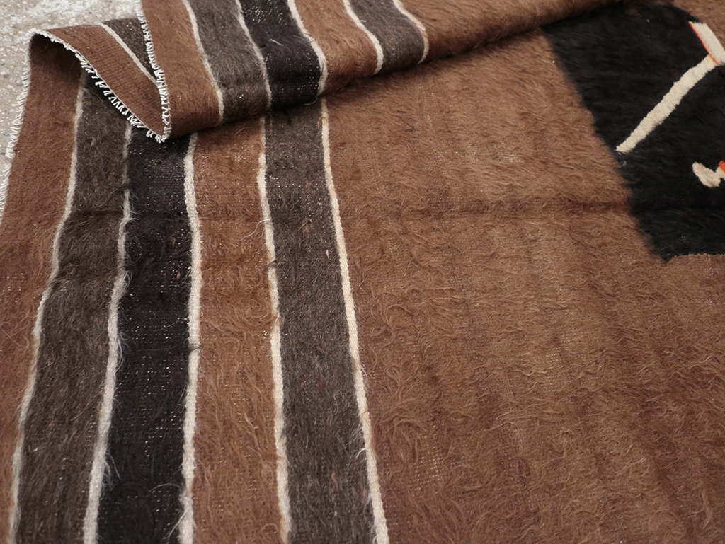 Vintage Turkish Mohair Pictorial Accent Rug, No.32105 - Gsblank