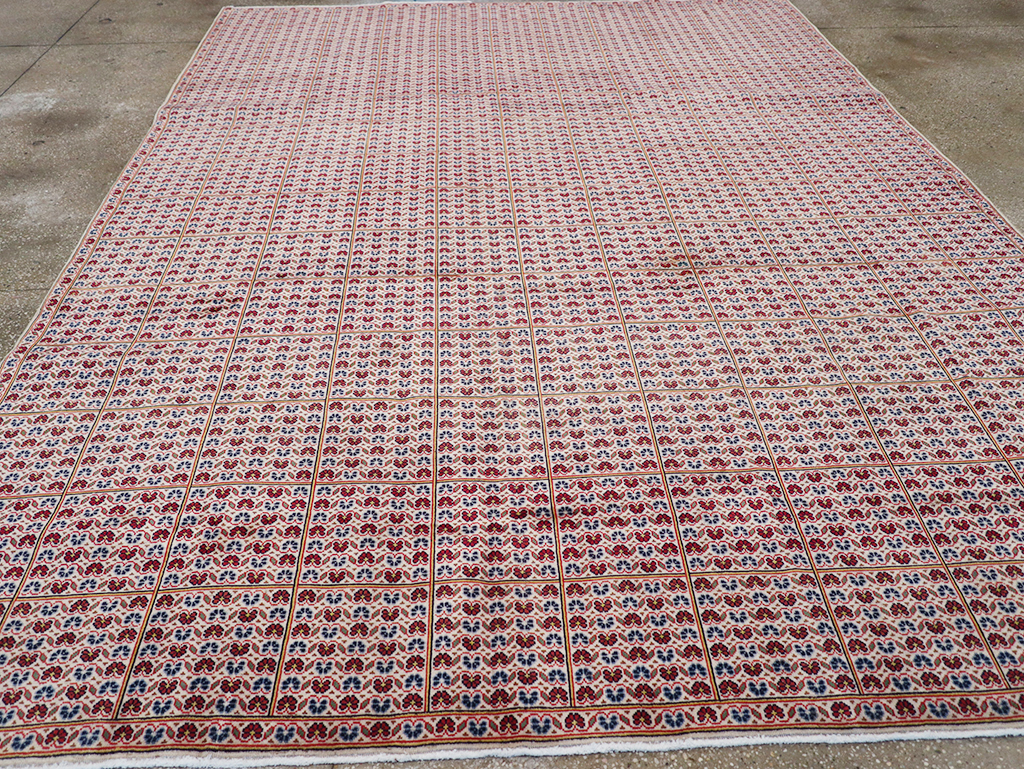Vintage Persian Kashan Room Size Carpet, No.32118 - Gsblank