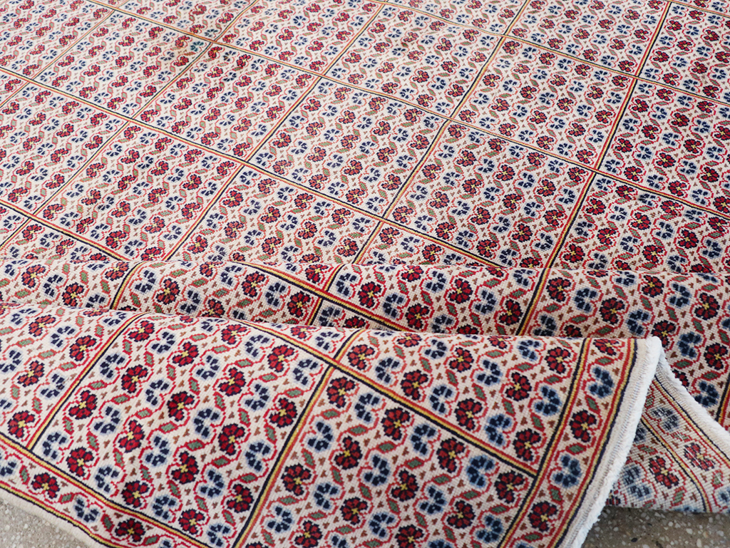 Vintage Persian Kashan Room Size Carpet, No.32118 - Gsblank