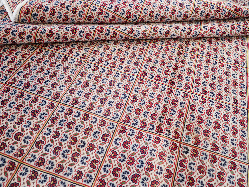 Vintage Persian Kashan Room Size Carpet, No.32118 - Gsblank