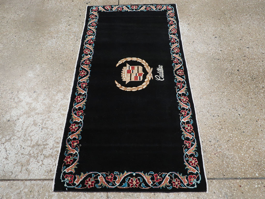 Vintage Persian Tabriz Pictorial Throw Rug, No.32125 - Gsblank