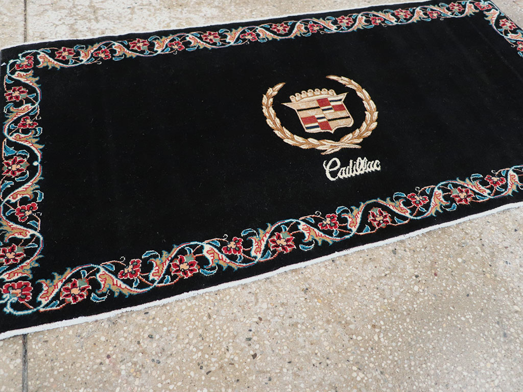 Vintage Persian Tabriz Pictorial Throw Rug, No.32125 - Gsblank