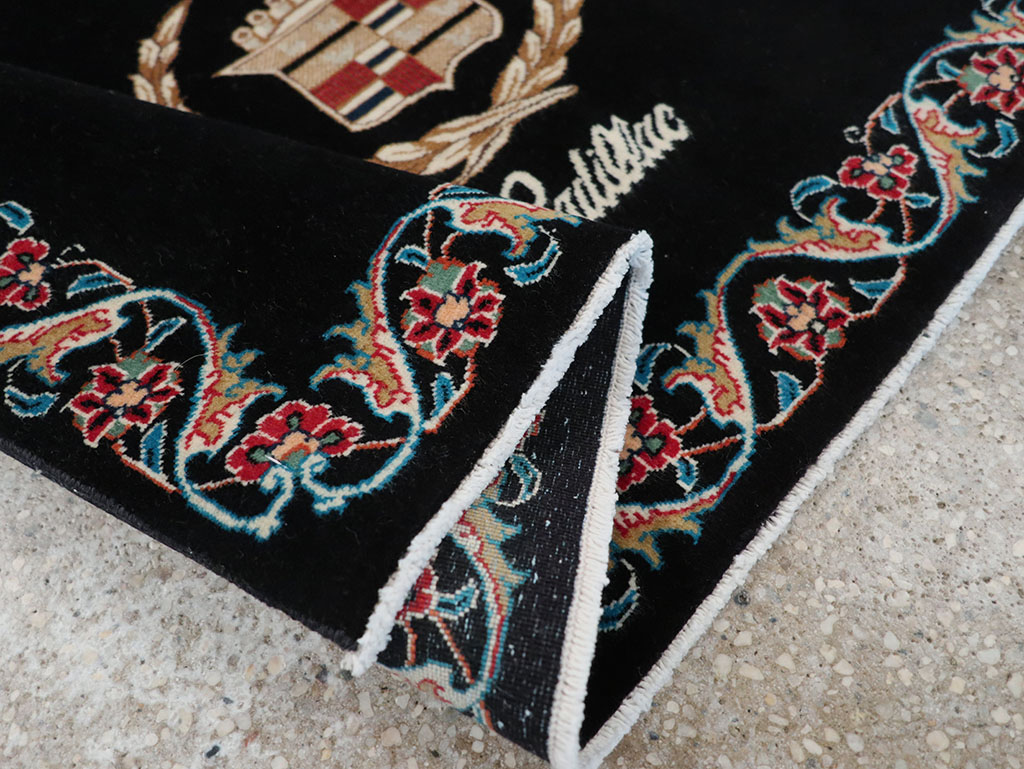 Vintage Persian Tabriz Pictorial Throw Rug, No.32125 - Gsblank