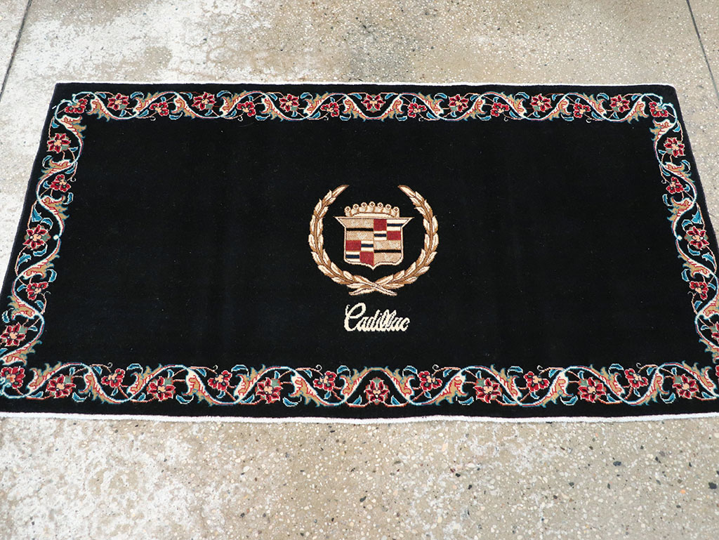 Vintage Persian Tabriz Pictorial Throw Rug, No.32126 - Gsblank