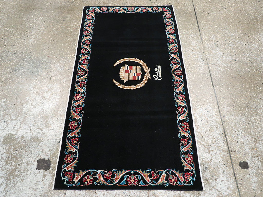 Vintage Persian Tabriz Pictorial Throw Rug, No.32126 - Gsblank