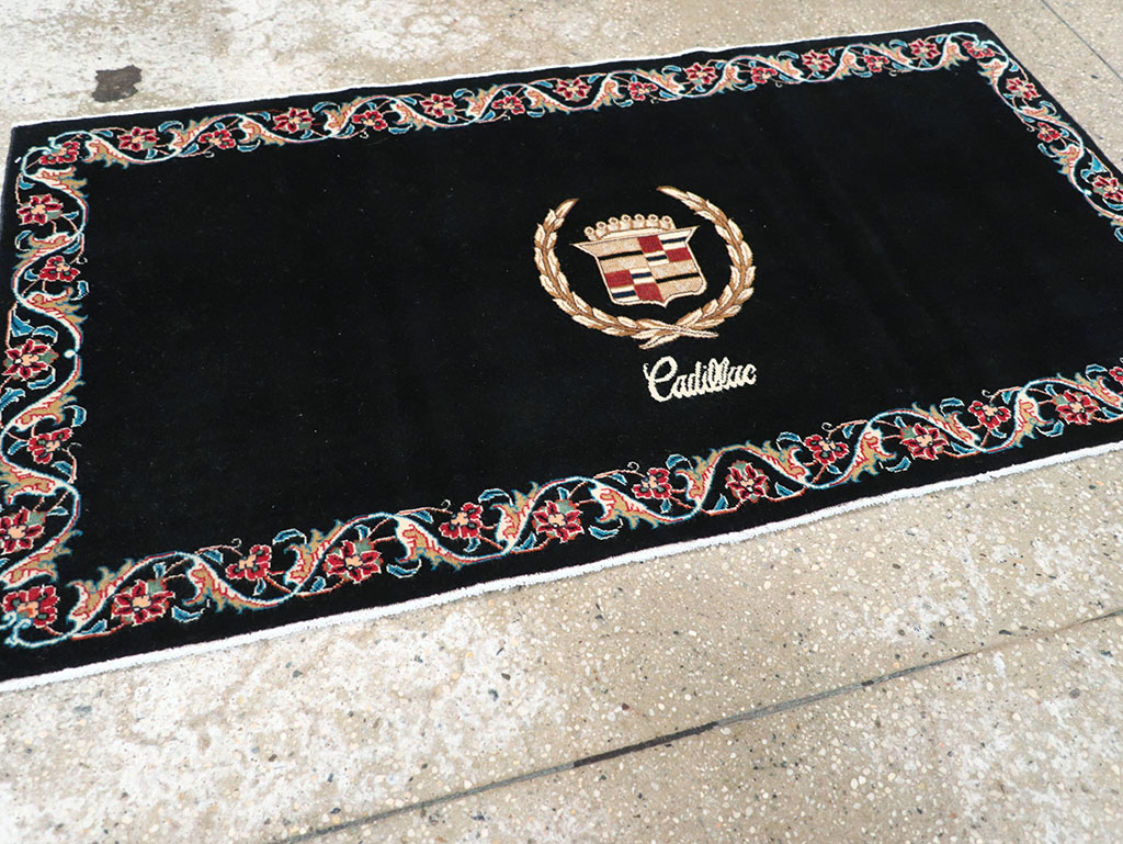 Vintage Persian Tabriz Pictorial Throw Rug, No.32126 - Gsblank