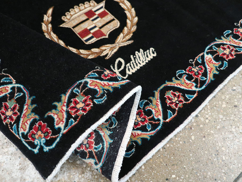 Vintage Persian Tabriz Pictorial Throw Rug, No.32126 - Gsblank