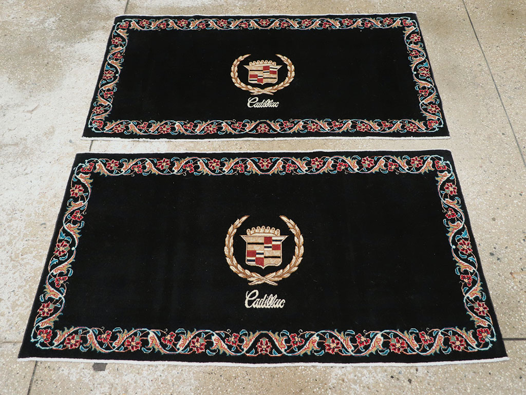 Vintage Persian Tabriz Pictorial Throw Rug, No.32126 - Gsblank