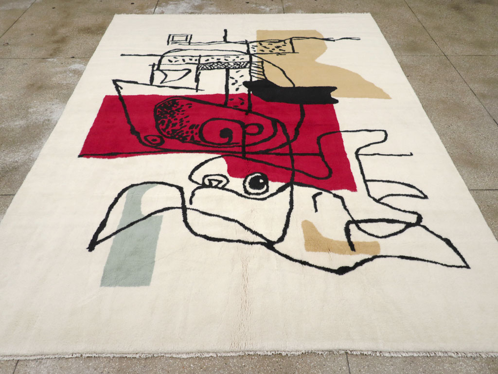 Modern Turkish Art Deco Carpet in the style of Le Corbusier, No.32136 - Gsblank