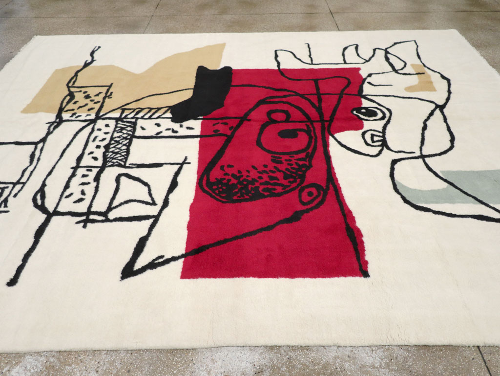 Modern Turkish Art Deco Carpet in the style of Le Corbusier, No.32136 - Gsblank