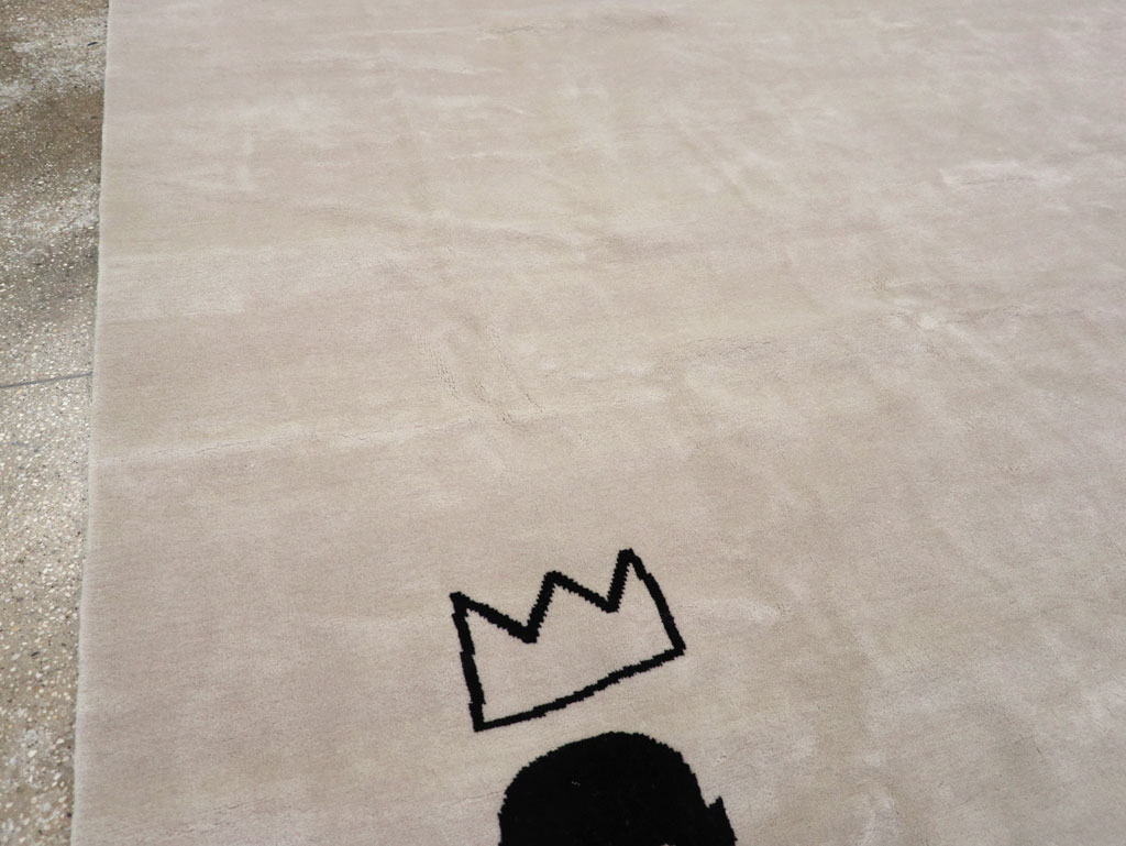 Modern Turkish Room Size Carpet in the style of Jean-Michel Basquiat, No.32139 - Gsblank