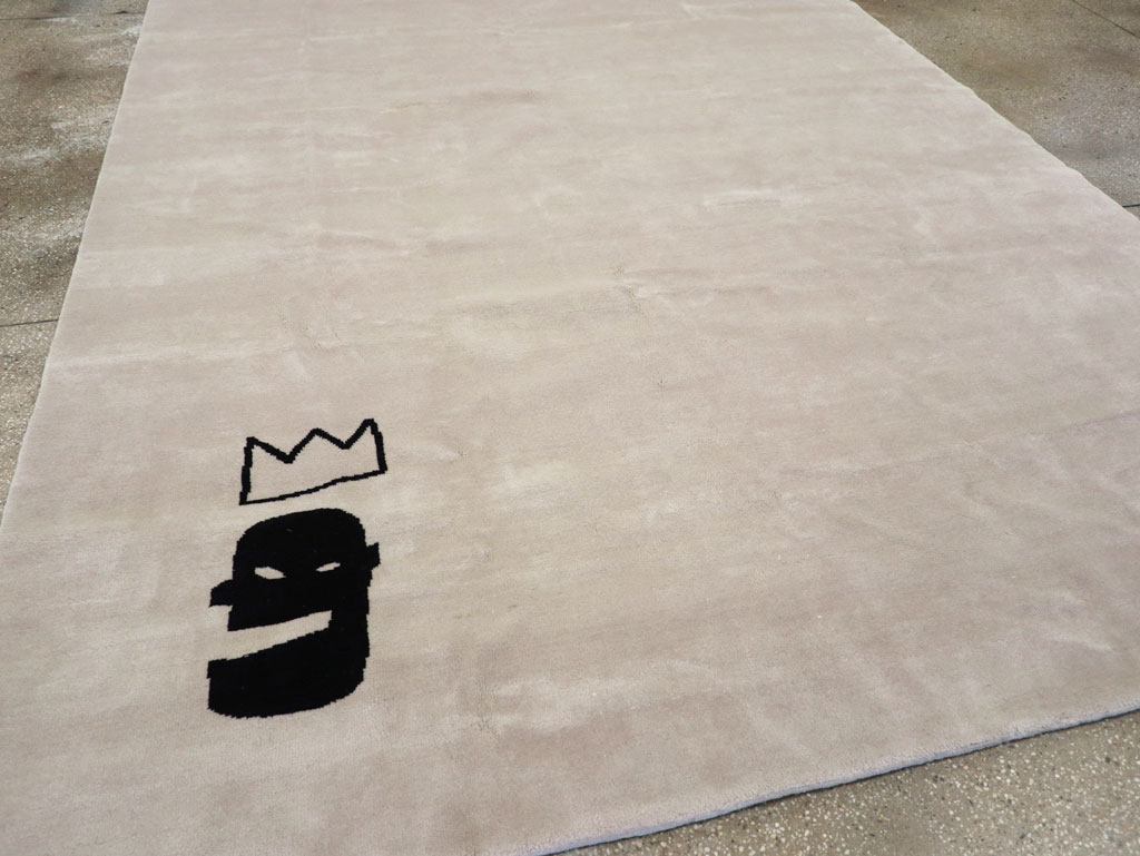 Modern Turkish Room Size Carpet in the style of Jean-Michel Basquiat, No.32139 - Gsblank