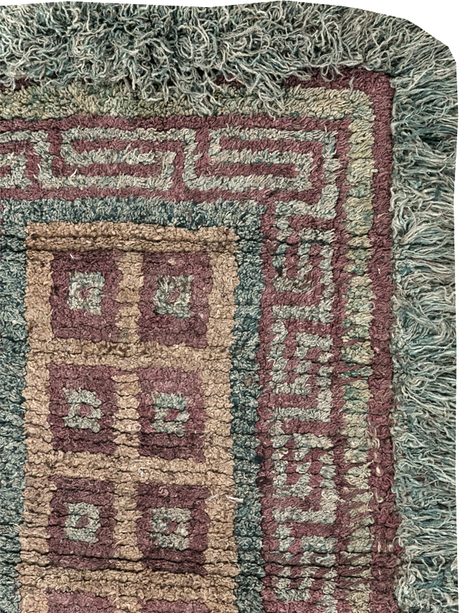 Antique Tibetan Wangden Throw Rug, No.32141 - Gsblank