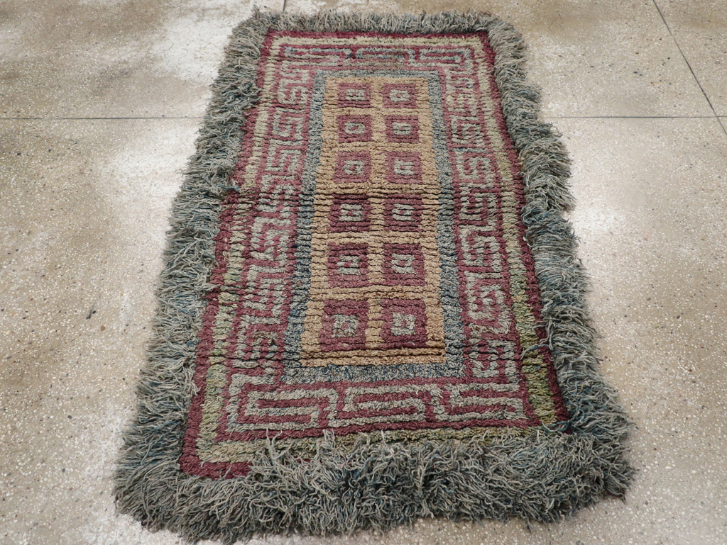 Antique Tibetan Wangden Throw Rug, No.32141 - Gsblank
