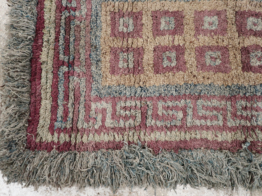 Antique Tibetan Wangden Throw Rug, No.32141 - Gsblank