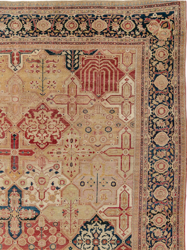 Antique Persian Lavar Kerman Room Size Carpet, No.32142 - Gsblank