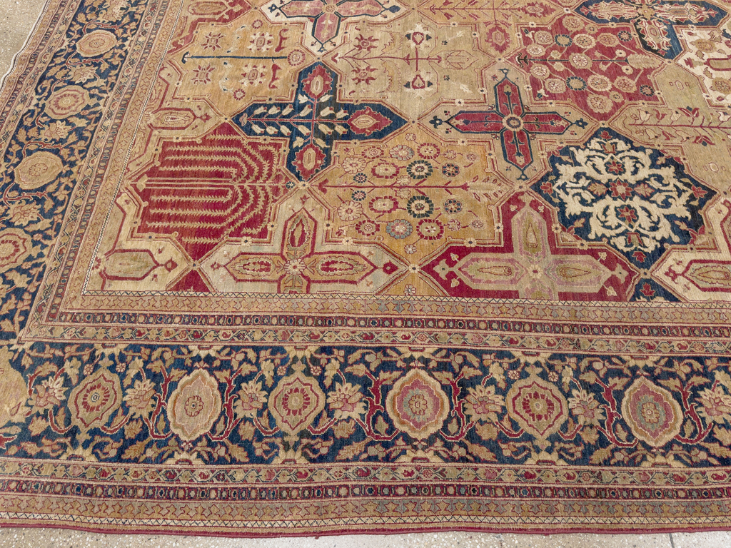 Antique Persian Lavar Kerman Room Size Carpet, No.32142 - Gsblank