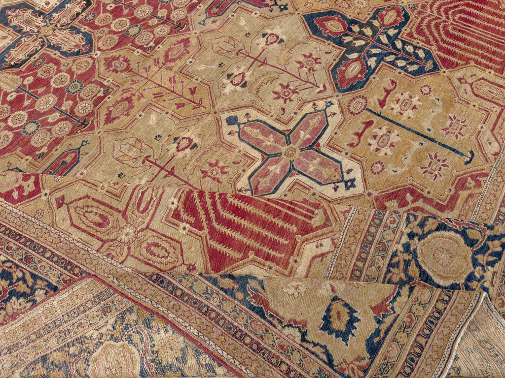 Antique Persian Lavar Kerman Room Size Carpet, No.32142 - Gsblank