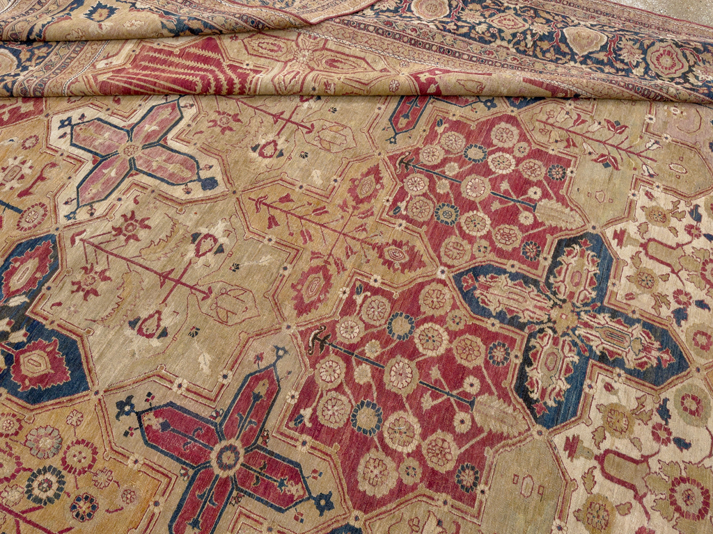 Antique Persian Lavar Kerman Room Size Carpet, No.32142 - Gsblank