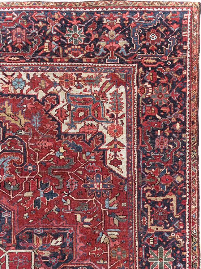 Vintage Persian Heriz Room Size Carpet, No.32143 - Gsblank