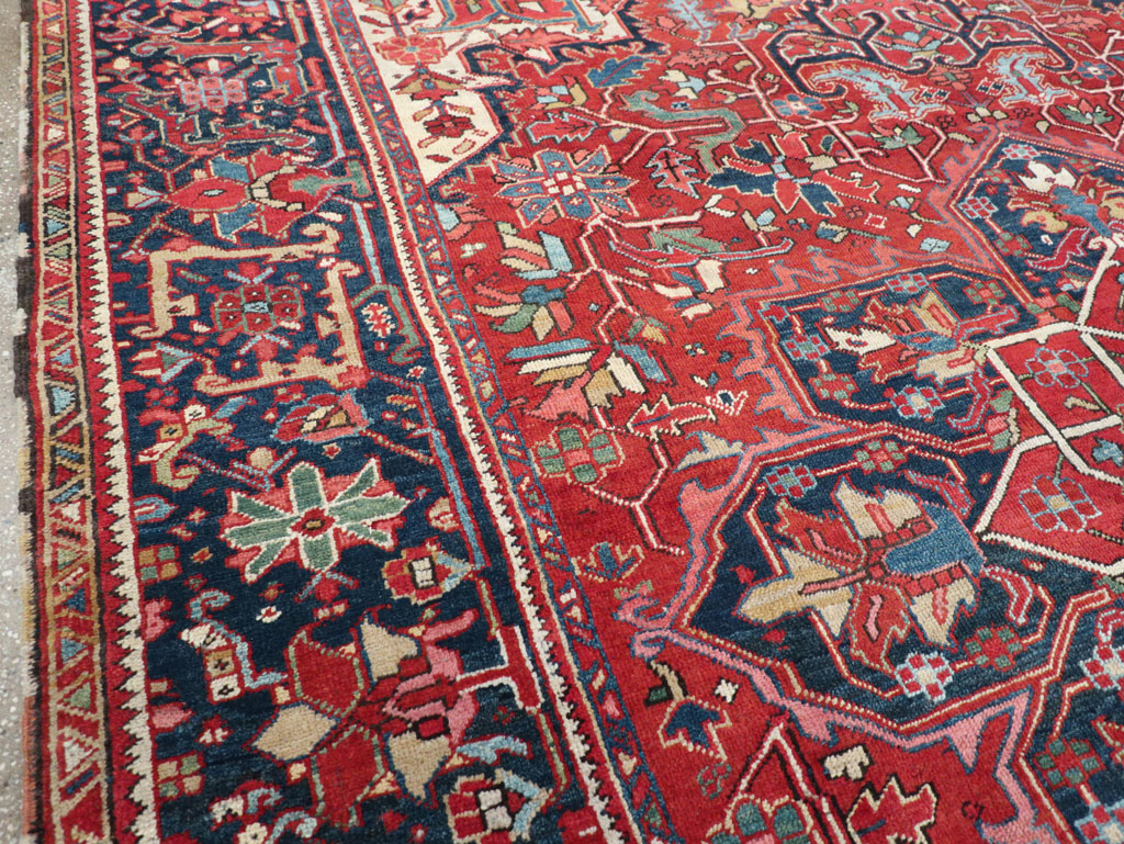 Vintage Persian Heriz Room Size Carpet, No.32143 - Gsblank