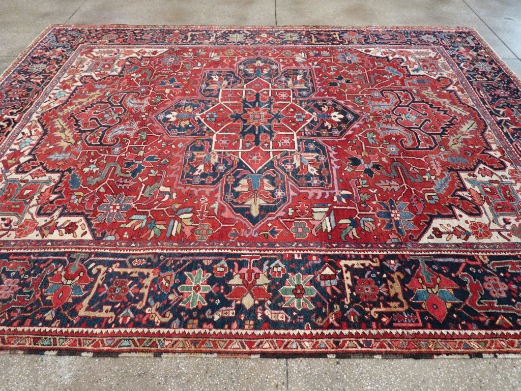 Vintage Persian Heriz Room Size Carpet, No.32143 - Gsblank