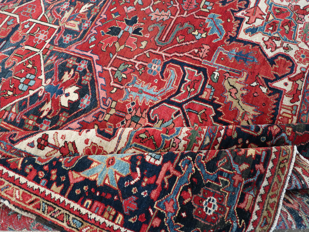 Vintage Persian Heriz Room Size Carpet, No.32143 - Gsblank
