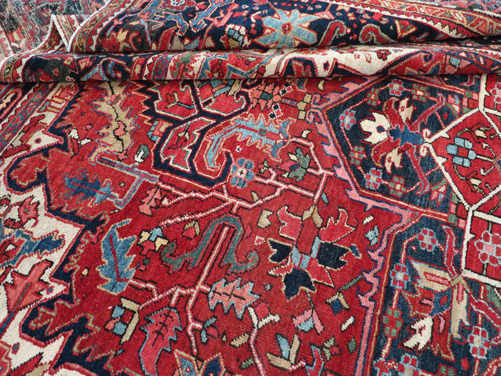 Vintage Persian Heriz Room Size Carpet, No.32143 - Gsblank