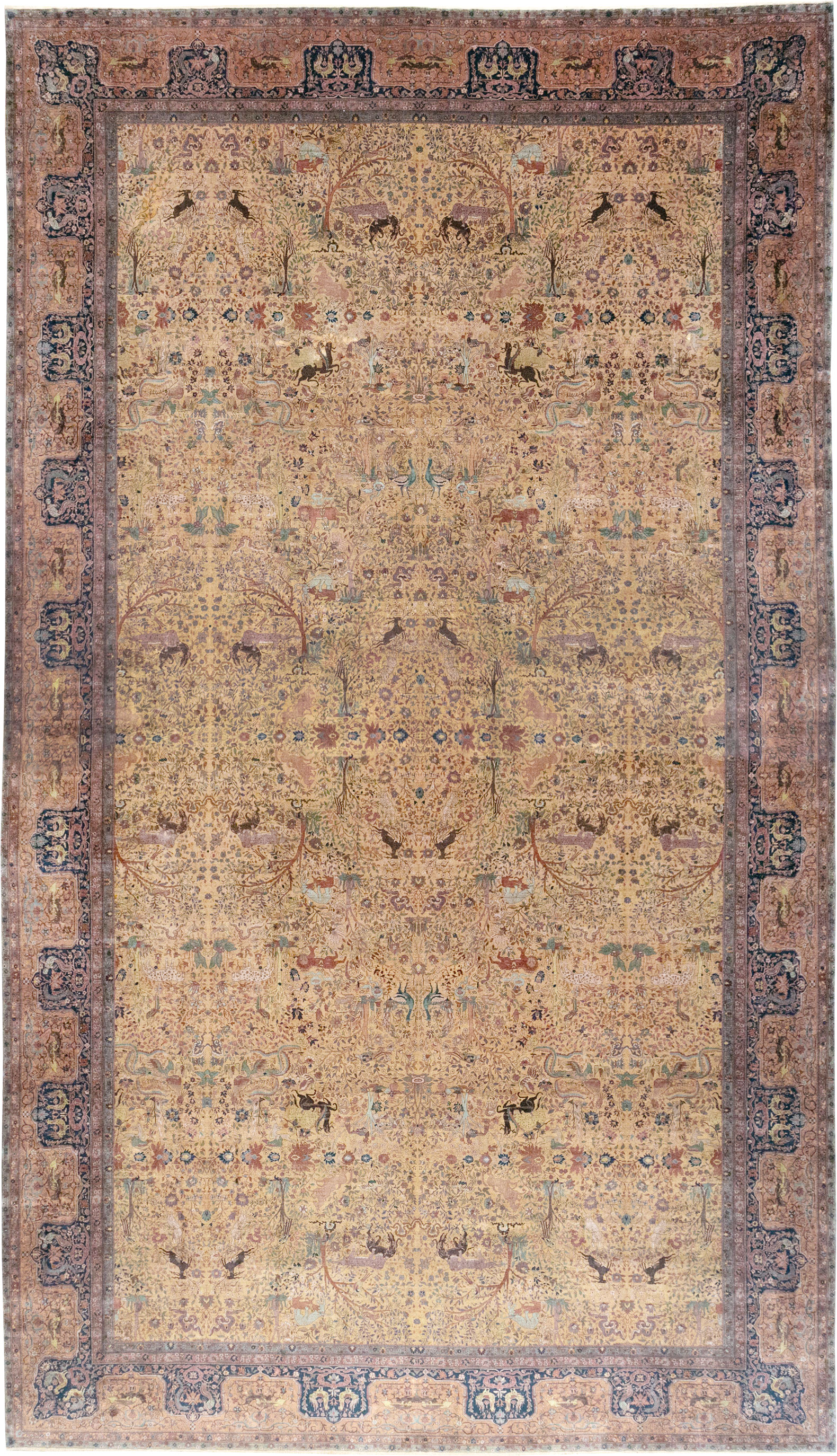 Antique Indian Lahore Pictorial Oversize Carpet, No.32148 - Gsblank