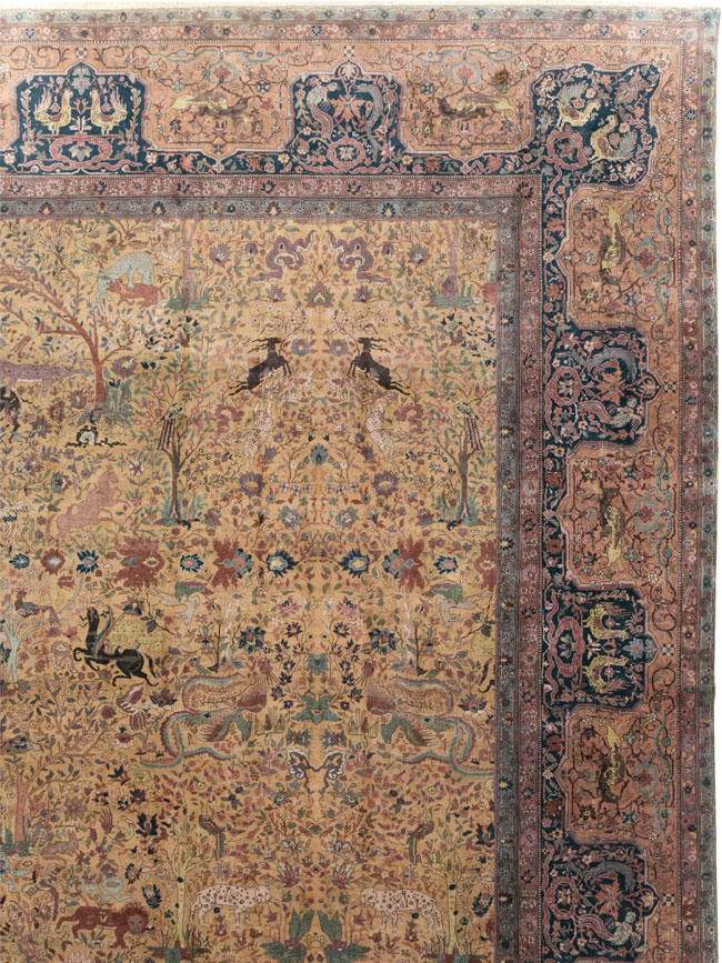 Antique Indian Lahore Pictorial Oversize Carpet, No.32148 - Gsblank