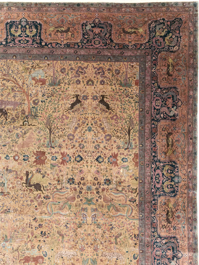 Antique Indian Lahore Pictorial Oversize Carpet, No.32148 - Gsblank