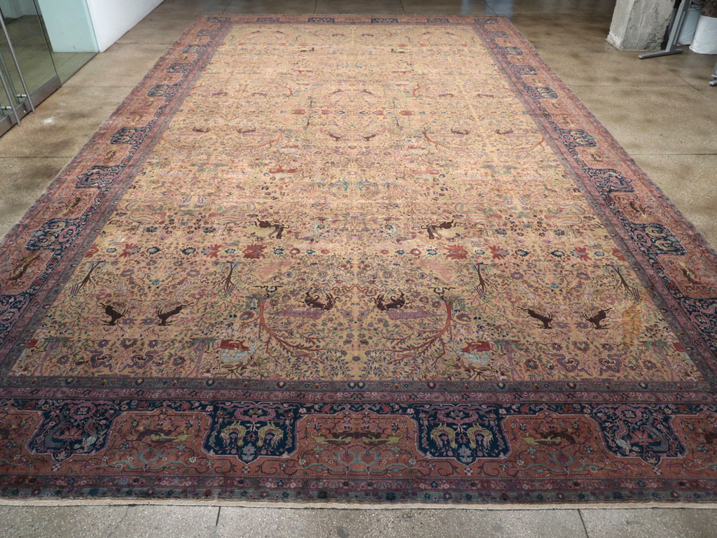 Antique Indian Lahore Pictorial Oversize Carpet, No.32148 - Gsblank