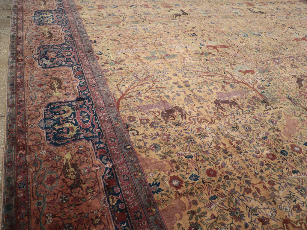 Antique Indian Lahore Pictorial Oversize Carpet, No.32148 - Gsblank