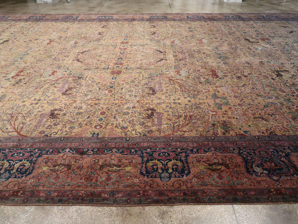 Antique Indian Lahore Pictorial Oversize Carpet, No.32148 - Gsblank