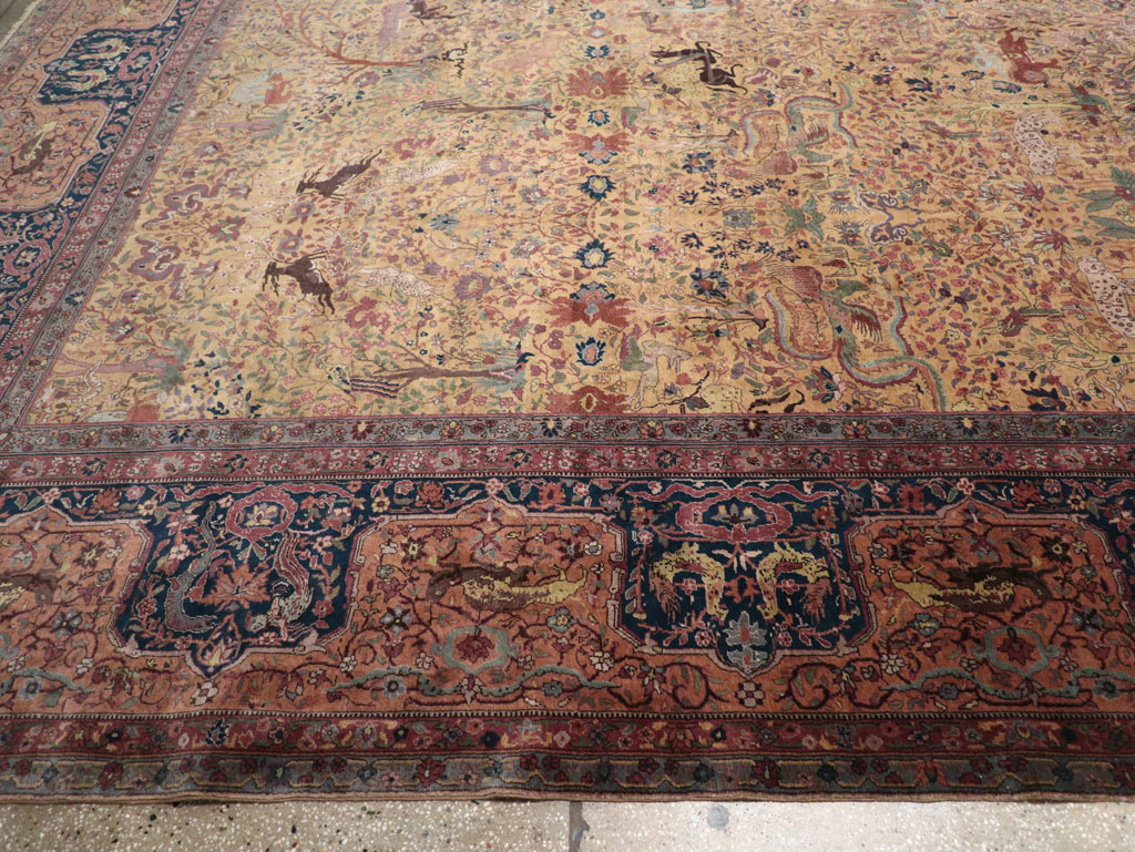 Antique Indian Lahore Pictorial Oversize Carpet, No.32148 - Gsblank