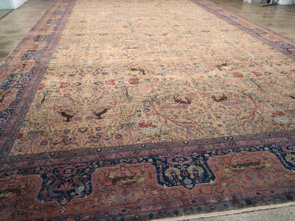 Antique Indian Lahore Pictorial Oversize Carpet, No.32148 - Gsblank