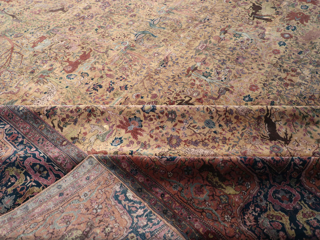 Antique Indian Lahore Pictorial Oversize Carpet, No.32148 - Gsblank