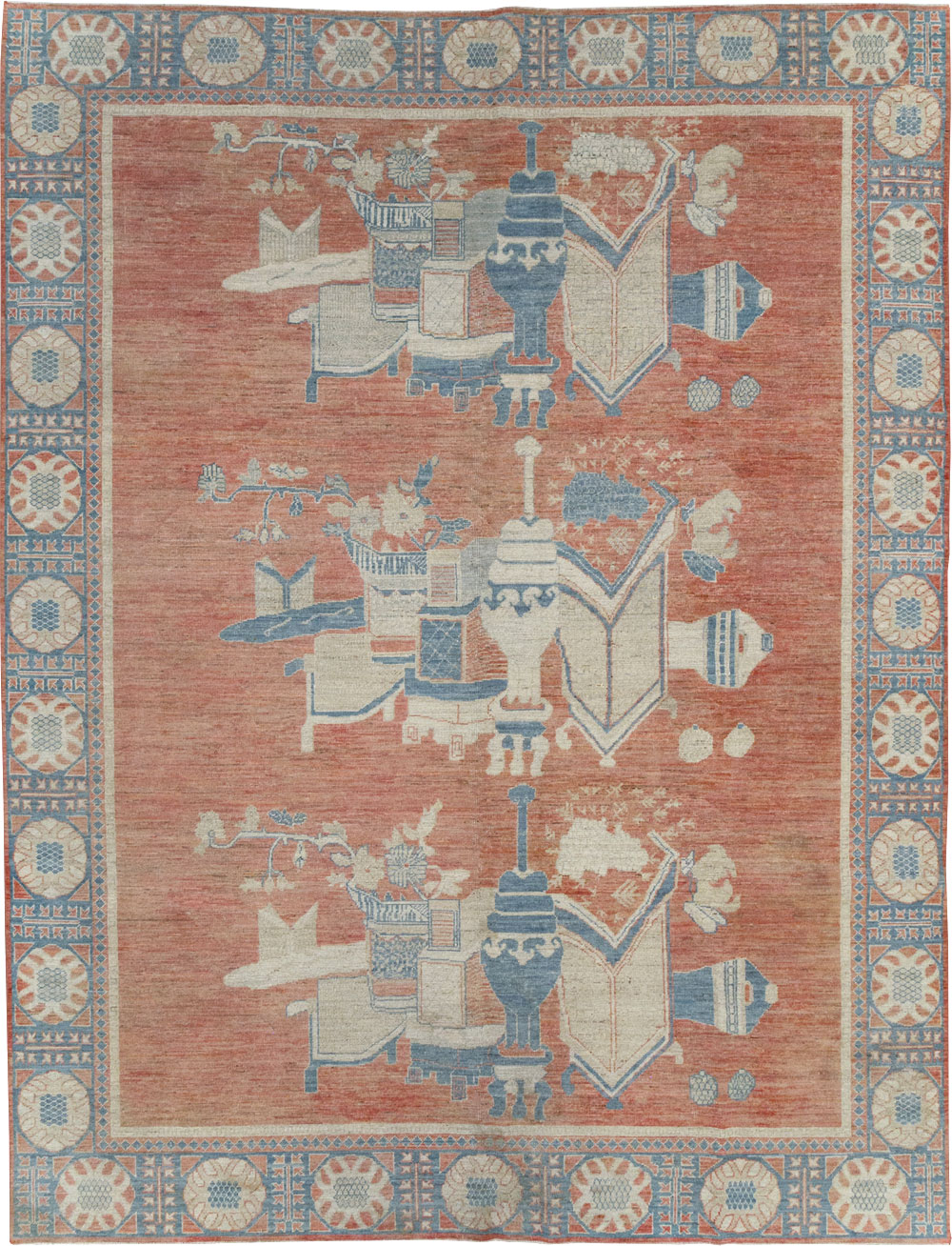 Modern East Turkestan Khotan Room Size Carpet, No.32149 - Gsblank