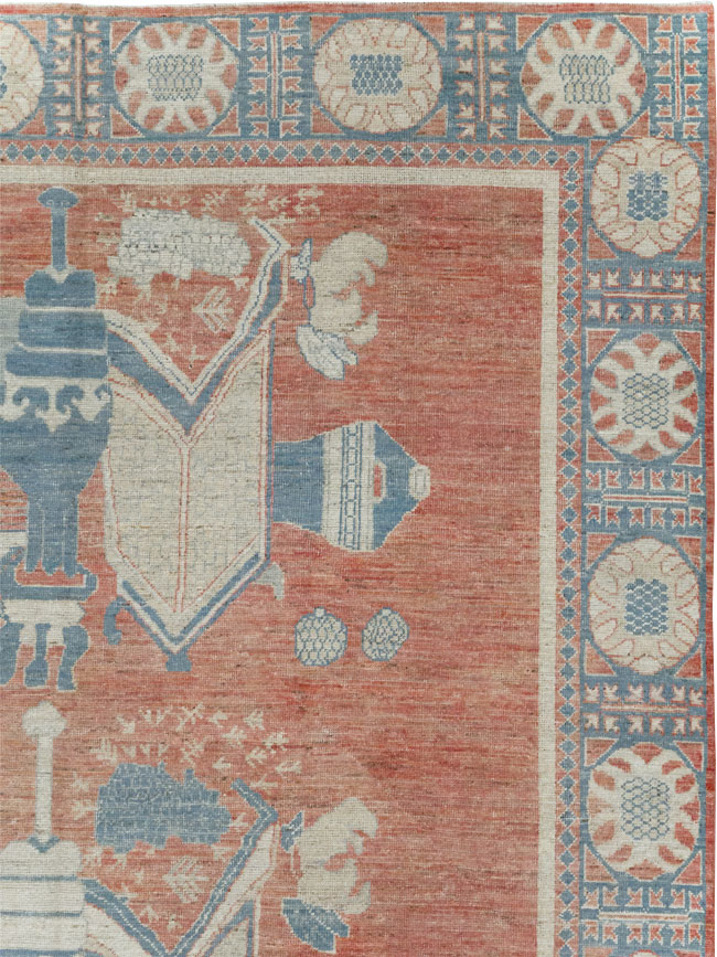 Modern East Turkestan Khotan Room Size Carpet, No.32149 - Gsblank