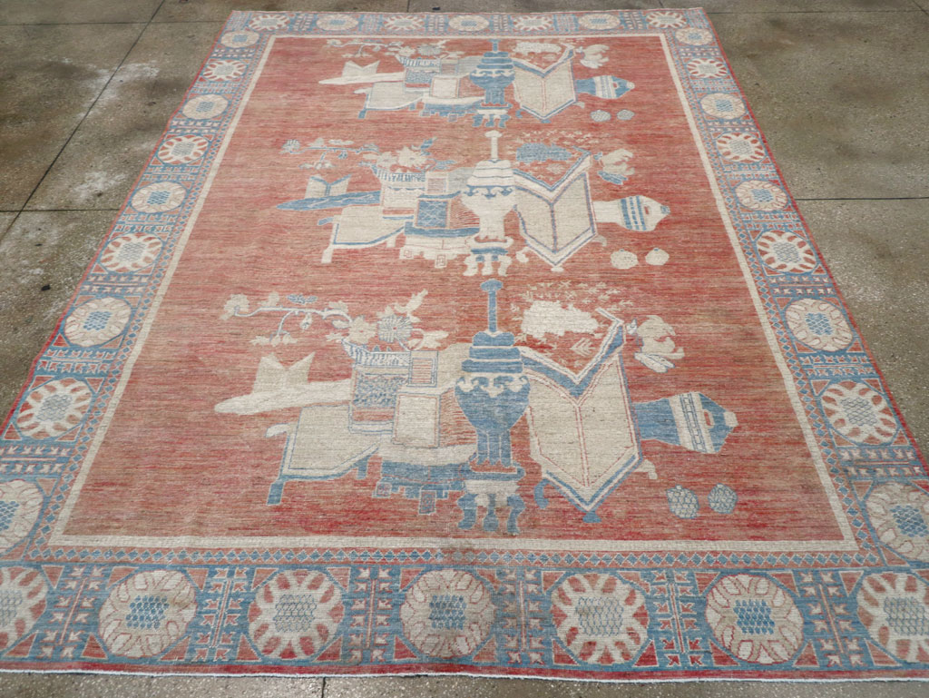 Modern East Turkestan Khotan Room Size Carpet, No.32149 - Gsblank