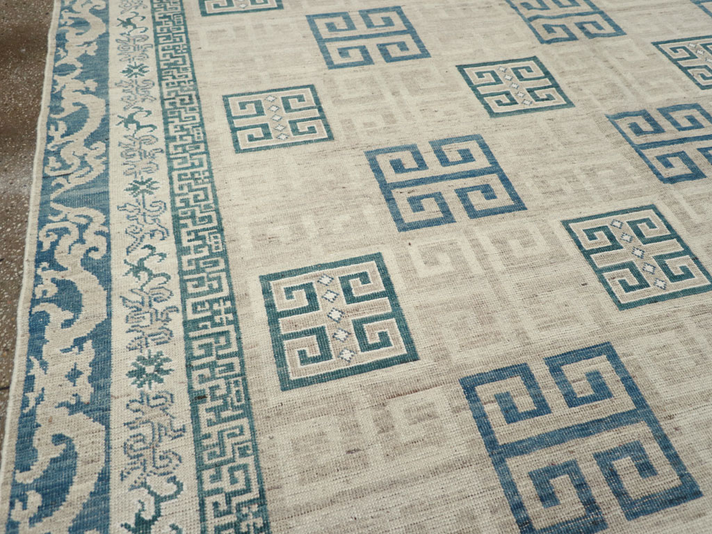 Modern East Turkestan Khotan Room Size Carpet, No.32150 - Gsblank
