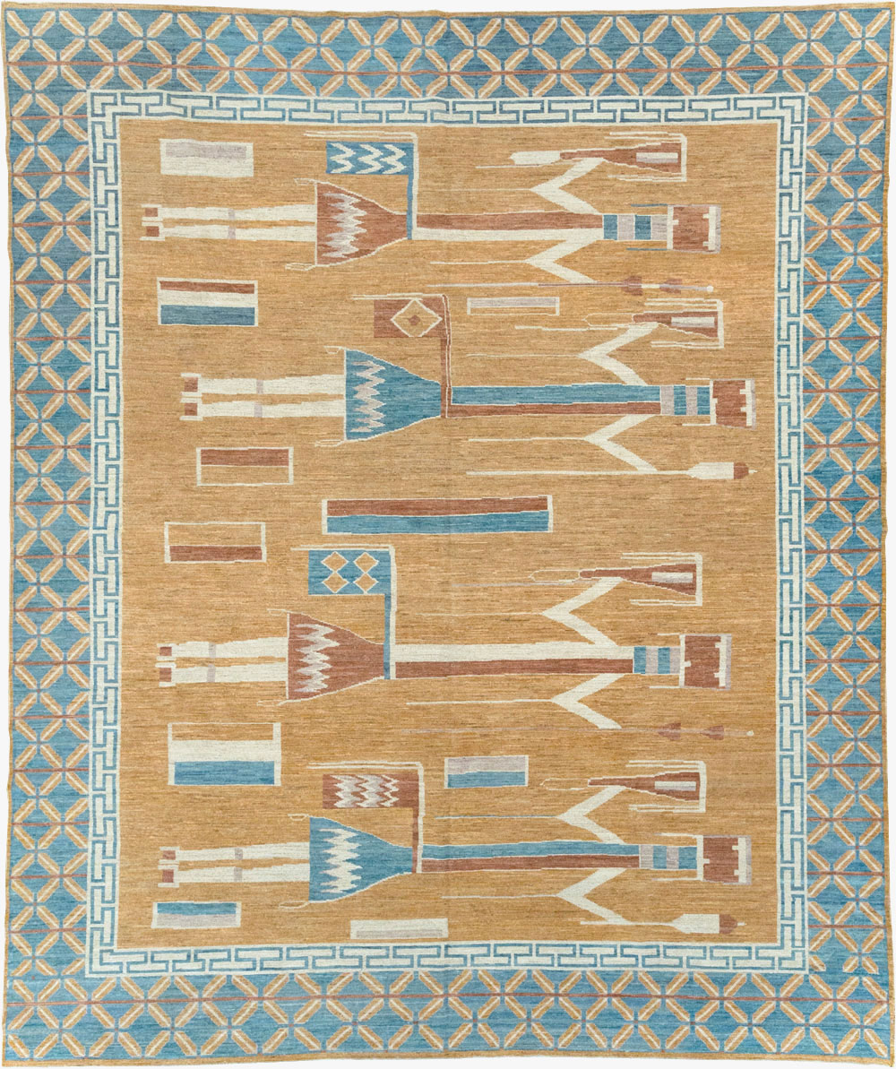 Modern East Turkestan Pictorial Khotan Room Size Carpet, No.32151 - Gsblank