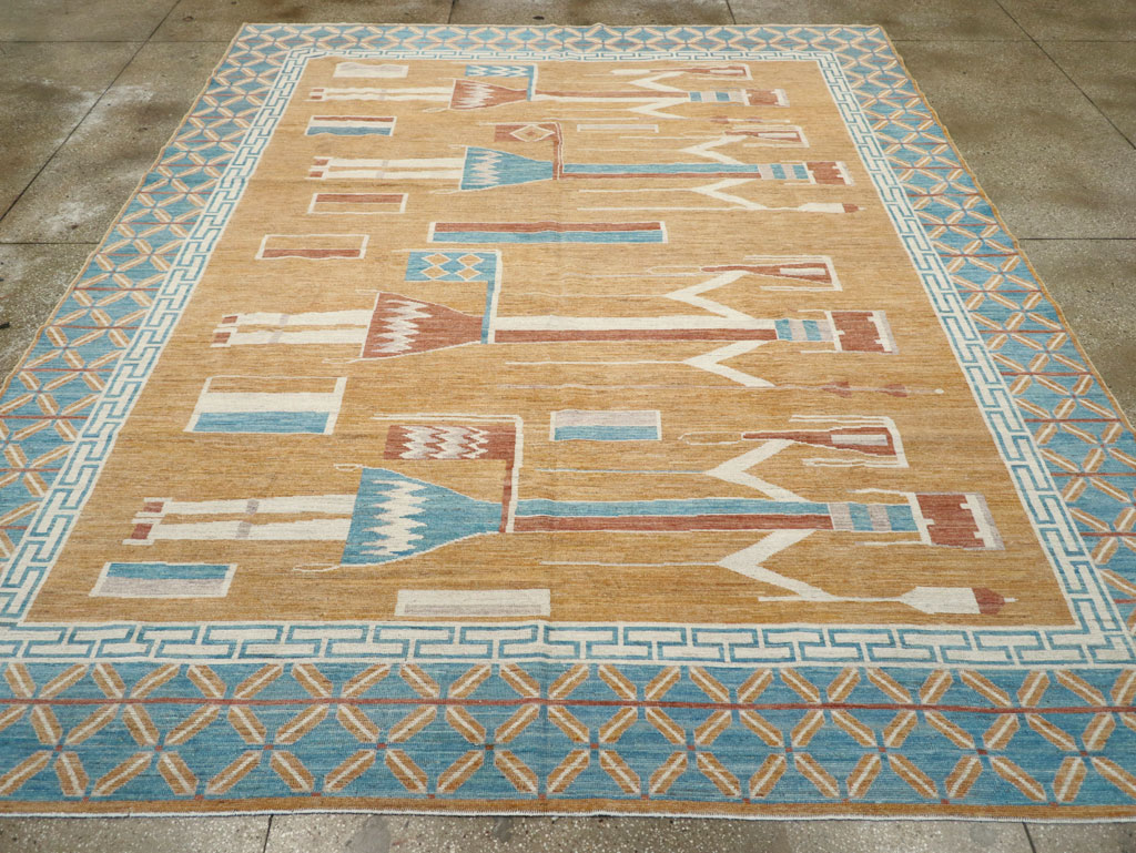 Modern East Turkestan Pictorial Khotan Room Size Carpet, No.32151 - Gsblank